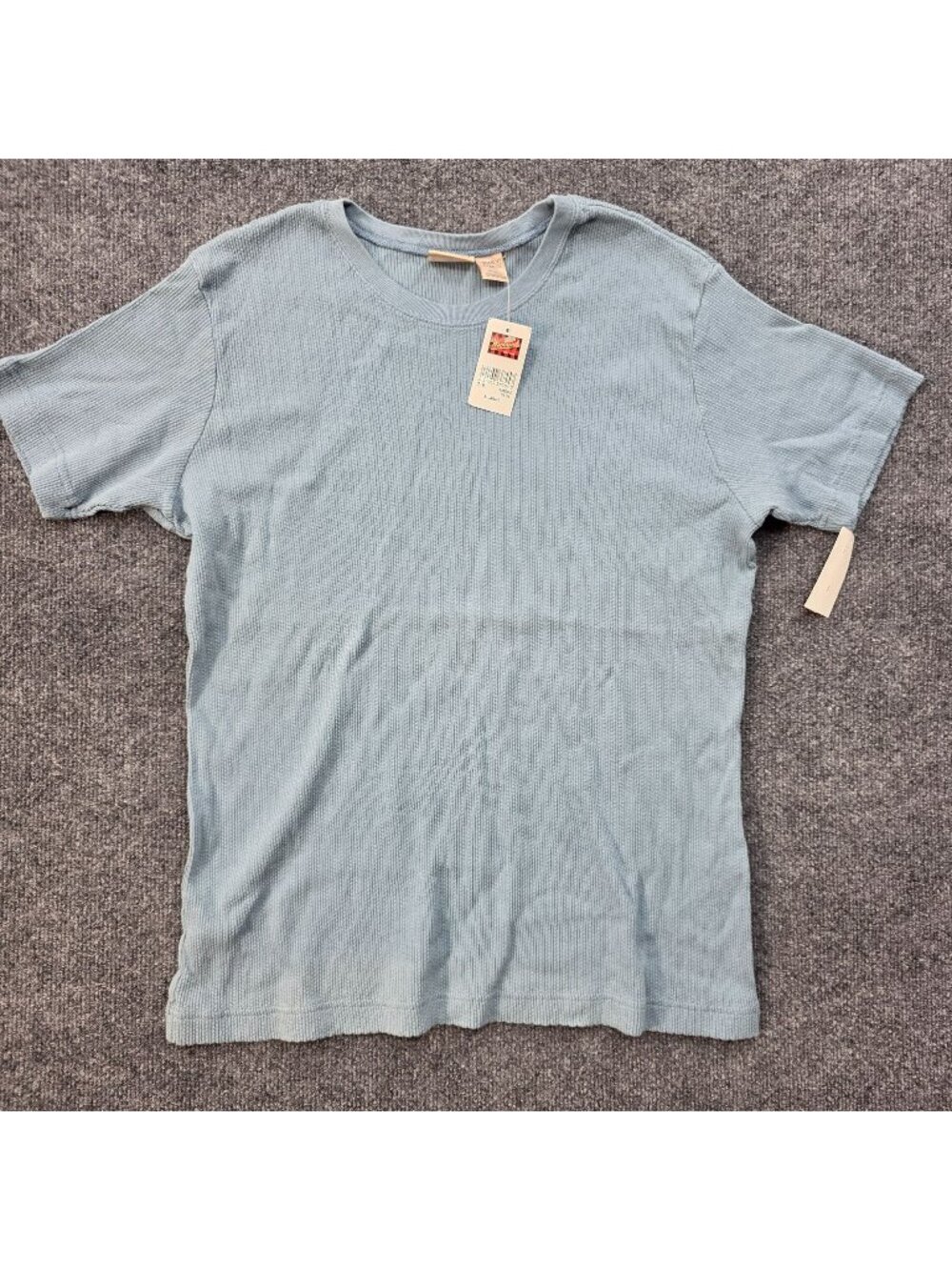 Woolrich Ribbed Cotton Tee XL Smoke Blue Shirt Minimalist Coastal Casual Outdoor